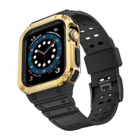 Protect Strap Band opaska z etui do Apple Watch 7 / 6 / 5 / 4 / 3 / 2 / SE (45 / 44 / 42mm) obudowa pancerny pokrowiec na zegare Protect Strap Band opaska z etui do Apple Watch 7 / 6 / 5 / 4 / 3 / 2 / SE (45 / 44 / 42mm) obudowa pancerny pokrowiec na zegare