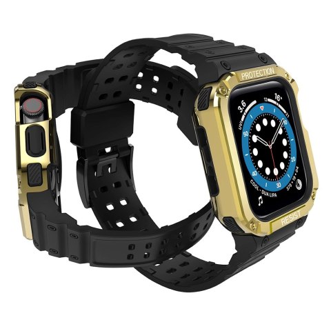 Protect Strap Band opaska z etui do Apple Watch 7 / 6 / 5 / 4 / 3 / 2 / SE (45 / 44 / 42mm) obudowa pancerny pokrowiec na zegare Protect Strap Band opaska z etui do Apple Watch 7 / 6 / 5 / 4 / 3 / 2 / SE (45 / 44 / 42mm) obudowa pancerny pokrowiec na zegare
