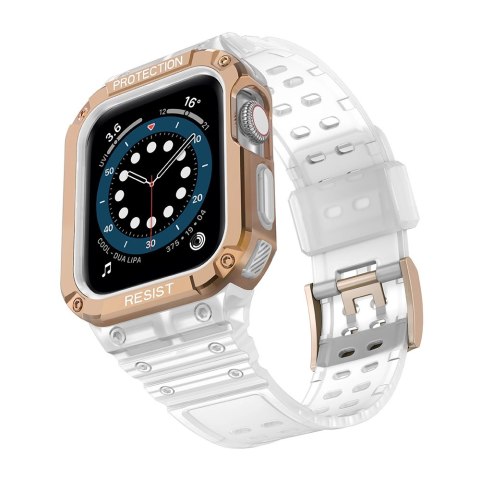 Protect Strap Band opaska z etui do Apple Watch 7 / 6 / 5 / 4 / 3 / 2 / SE (45 / 44 / 42mm) obudowa pancerny pokrowiec na zegare Protect Strap Band opaska z etui do Apple Watch 7 / 6 / 5 / 4 / 3 / 2 / SE (45 / 44 / 42mm) obudowa pancerny pokrowiec na zegare