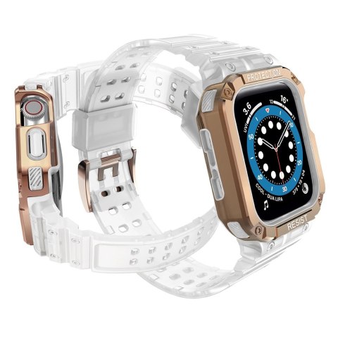 Protect Strap Band opaska z etui do Apple Watch 7 / 6 / 5 / 4 / 3 / 2 / SE (45 / 44 / 42mm) obudowa pancerny pokrowiec na zegare Protect Strap Band opaska z etui do Apple Watch 7 / 6 / 5 / 4 / 3 / 2 / SE (45 / 44 / 42mm) obudowa pancerny pokrowiec na zegare
