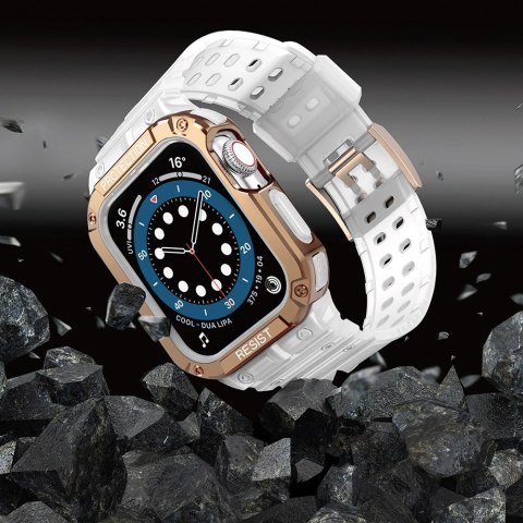 Protect Strap Band opaska z etui do Apple Watch 7 / 6 / 5 / 4 / 3 / 2 / SE (45 / 44 / 42mm) obudowa pancerny pokrowiec na zegare Protect Strap Band opaska z etui do Apple Watch 7 / 6 / 5 / 4 / 3 / 2 / SE (45 / 44 / 42mm) obudowa pancerny pokrowiec na zegare