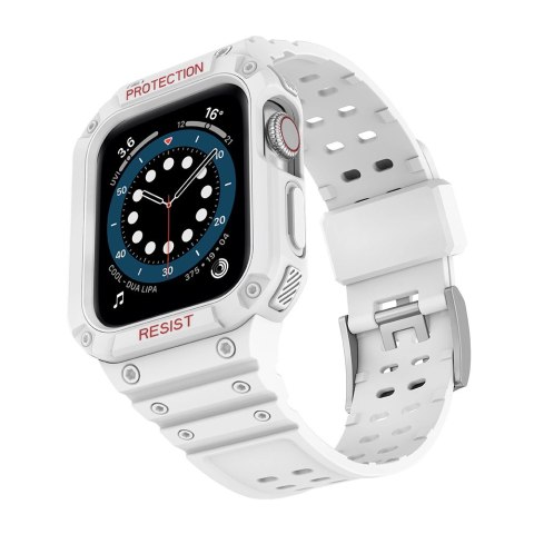 Protect Strap Band opaska z etui do Apple Watch 7 / 6 / 5 / 4 / 3 / 2 / SE (45 / 44 / 42mm) obudowa pancerny pokrowiec na zegare Protect Strap Band opaska z etui do Apple Watch 7 / 6 / 5 / 4 / 3 / 2 / SE (45 / 44 / 42mm) obudowa pancerny pokrowiec na zegare
