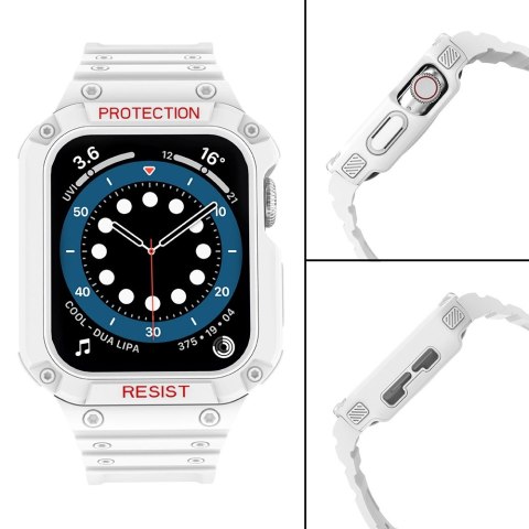 Protect Strap Band opaska z etui do Apple Watch 7 / 6 / 5 / 4 / 3 / 2 / SE (45 / 44 / 42mm) obudowa pancerny pokrowiec na zegare Protect Strap Band opaska z etui do Apple Watch 7 / 6 / 5 / 4 / 3 / 2 / SE (45 / 44 / 42mm) obudowa pancerny pokrowiec na zegare