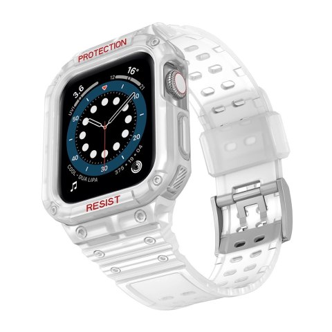 Protect Strap Band opaska z etui do Apple Watch 7 / 6 / 5 / 4 / 3 / 2 / SE (45 / 44 / 42mm) obudowa pancerny pokrowiec na zegare Protect Strap Band opaska z etui do Apple Watch 7 / 6 / 5 / 4 / 3 / 2 / SE (45 / 44 / 42mm) obudowa pancerny pokrowiec na zegare