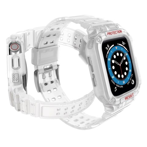 Protect Strap Band opaska z etui do Apple Watch 7 / 6 / 5 / 4 / 3 / 2 / SE (45 / 44 / 42mm) obudowa pancerny pokrowiec na zegare Protect Strap Band opaska z etui do Apple Watch 7 / 6 / 5 / 4 / 3 / 2 / SE (45 / 44 / 42mm) obudowa pancerny pokrowiec na zegare