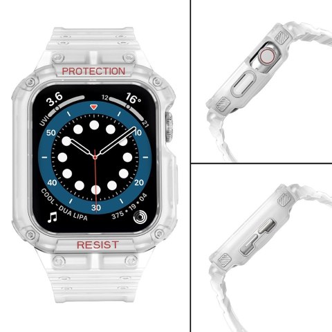 Protect Strap Band opaska z etui do Apple Watch 7 / 6 / 5 / 4 / 3 / 2 / SE (45 / 44 / 42mm) obudowa pancerny pokrowiec na zegare Protect Strap Band opaska z etui do Apple Watch 7 / 6 / 5 / 4 / 3 / 2 / SE (45 / 44 / 42mm) obudowa pancerny pokrowiec na zegare