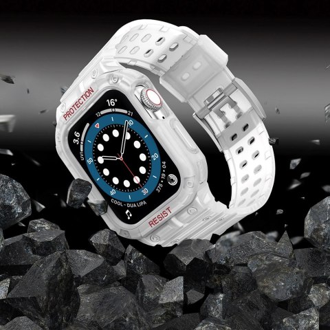 Protect Strap Band opaska z etui do Apple Watch 7 / 6 / 5 / 4 / 3 / 2 / SE (45 / 44 / 42mm) obudowa pancerny pokrowiec na zegare Protect Strap Band opaska z etui do Apple Watch 7 / 6 / 5 / 4 / 3 / 2 / SE (45 / 44 / 42mm) obudowa pancerny pokrowiec na zegare