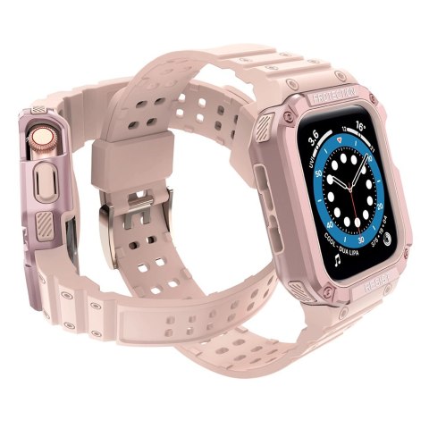 Protect Strap Band opaska z etui do Apple Watch 7 / 6 / 5 / 4 / 3 / 2 / SE (45 / 44 / 42mm) obudowa pancerny pokrowiec na zegare Protect Strap Band opaska z etui do Apple Watch 7 / 6 / 5 / 4 / 3 / 2 / SE (45 / 44 / 42mm) obudowa pancerny pokrowiec na zegare