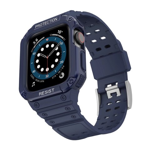 Protect Strap Band opaska z etui do Apple Watch 7 / 6 / 5 / 4 / 3 / 2 / SE (45 / 44 / 42mm) obudowa pancerny pokrowiec na zegare Protect Strap Band opaska z etui do Apple Watch 7 / 6 / 5 / 4 / 3 / 2 / SE (45 / 44 / 42mm) obudowa pancerny pokrowiec na zegare