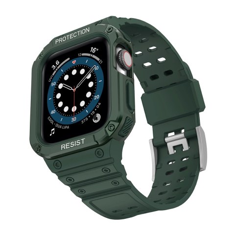 Protect Strap Band opaska z etui do Apple Watch 7 / 6 / 5 / 4 / 3 / 2 / SE (45 / 44 / 42mm) obudowa pancerny pokrowiec na zegare Protect Strap Band opaska z etui do Apple Watch 7 / 6 / 5 / 4 / 3 / 2 / SE (45 / 44 / 42mm) obudowa pancerny pokrowiec na zegare