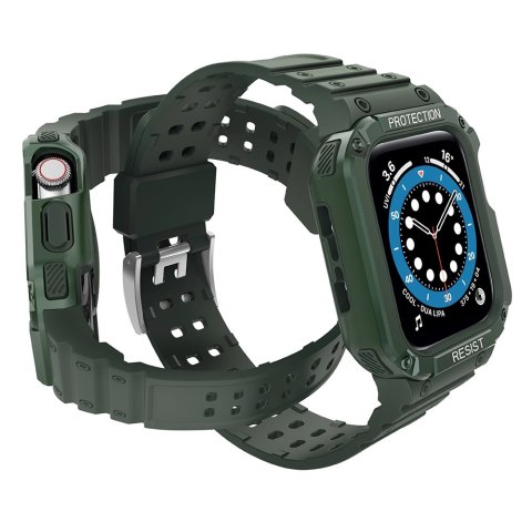 Protect Strap Band opaska z etui do Apple Watch 7 / 6 / 5 / 4 / 3 / 2 / SE (45 / 44 / 42mm) obudowa pancerny pokrowiec na zegare Protect Strap Band opaska z etui do Apple Watch 7 / 6 / 5 / 4 / 3 / 2 / SE (45 / 44 / 42mm) obudowa pancerny pokrowiec na zegare