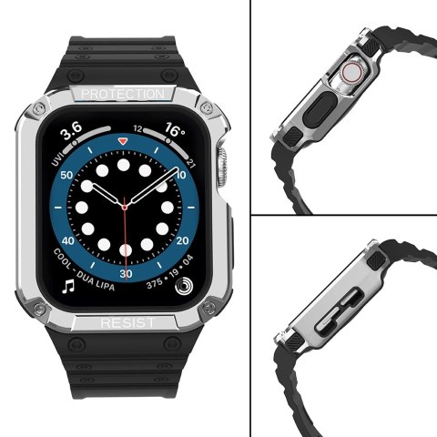 Protect Strap Band opaska z etui do Apple Watch 9 / 8 / 7 / 6 / 5 / 4 / 3 / 2 / SE / SE2 (41 / 40 / 38mm) obudowa pancerny pokro Protect Strap Band opaska z etui do Apple Watch 9 / 8 / 7 / 6 / 5 / 4 / 3 / 2 / SE / SE2 (41 / 40 / 38mm) obudowa pancerny pokro