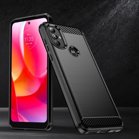 Carbon Case elastyczne etui pokrowiec Motorola Moto G Power 2022 czarny Carbon Case elastyczne etui pokrowiec Motorola Moto G Power 2022 czarny