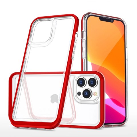 Clear 3in1 etui do iPhone 13 Pro żelowy pokrowiec z ramką czerwony Clear 3in1 etui do iPhone 13 Pro żelowy pokrowiec z ramką czerwony