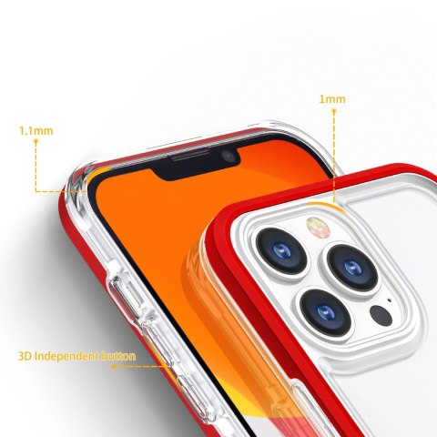Clear 3in1 etui do iPhone 13 Pro żelowy pokrowiec z ramką czerwony Clear 3in1 etui do iPhone 13 Pro żelowy pokrowiec z ramką czerwony