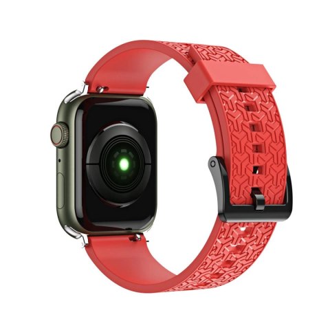 Watch Strap Y pasek do Apple Watch 7 / 6 / 5 / 4 / 3 / 2 / SE (45 / 44 / 42mm) opaska bransoleta do zegarka czerwony Watch Strap Y pasek do Apple Watch 7 / 6 / 5 / 4 / 3 / 2 / SE (45 / 44 / 42mm) opaska bransoleta do zegarka czerwony