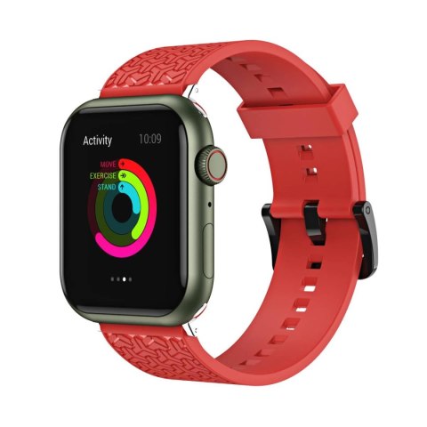 Watch Strap Y pasek do Apple Watch 7 / 6 / 5 / 4 / 3 / 2 / SE (45 / 44 / 42mm) opaska bransoleta do zegarka czerwony Watch Strap Y pasek do Apple Watch 7 / 6 / 5 / 4 / 3 / 2 / SE (45 / 44 / 42mm) opaska bransoleta do zegarka czerwony
