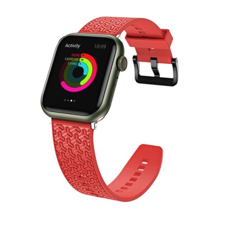 Watch Strap Y pasek do Apple Watch 7 / 6 / 5 / 4 / 3 / 2 / SE (45 / 44 / 42mm) opaska bransoleta do zegarka czerwony Watch Strap Y pasek do Apple Watch 7 / 6 / 5 / 4 / 3 / 2 / SE (45 / 44 / 42mm) opaska bransoleta do zegarka czerwony