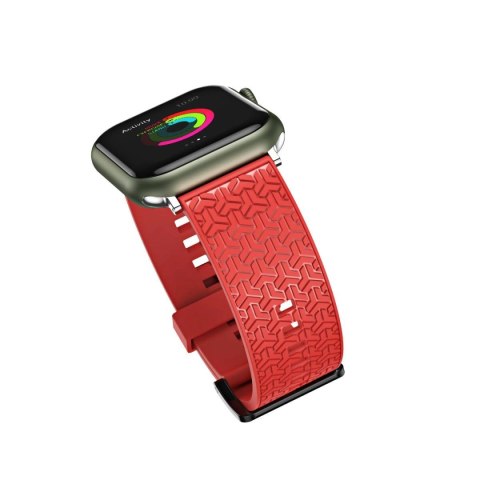 Watch Strap Y pasek do Apple Watch 7 / 6 / 5 / 4 / 3 / 2 / SE (45 / 44 / 42mm) opaska bransoleta do zegarka czerwony Watch Strap Y pasek do Apple Watch 7 / 6 / 5 / 4 / 3 / 2 / SE (45 / 44 / 42mm) opaska bransoleta do zegarka czerwony