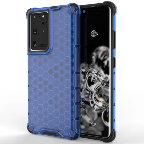 Honeycomb etui pancerny pokrowiec z żelową ramką Samsung Galaxy S22 Ultra niebieski Honeycomb etui pancerny pokrowiec z żelową ramką Samsung Galaxy S22 Ultra niebieski