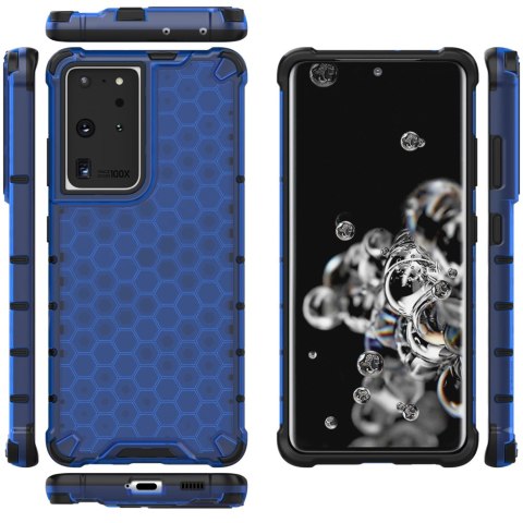 Honeycomb etui pancerny pokrowiec z żelową ramką Samsung Galaxy S22 Ultra niebieski Honeycomb etui pancerny pokrowiec z żelową ramką Samsung Galaxy S22 Ultra niebieski