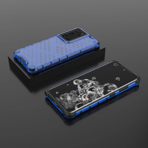 Honeycomb etui pancerny pokrowiec z żelową ramką Samsung Galaxy S22 Ultra niebieski Honeycomb etui pancerny pokrowiec z żelową ramką Samsung Galaxy S22 Ultra niebieski