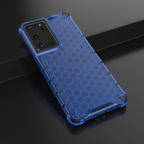 Honeycomb etui pancerny pokrowiec z żelową ramką Samsung Galaxy S22 Ultra niebieski Honeycomb etui pancerny pokrowiec z żelową ramką Samsung Galaxy S22 Ultra niebieski
