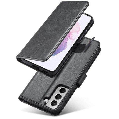 Magnet Case elegancki futerał etui pokrowiec z klapką i funkcją podstawki Samsung Galaxy S22+ (S22 Plus) czarny Magnet Case elegancki futerał etui pokrowiec z klapką i funkcją podstawki Samsung Galaxy S22+ (S22 Plus) czarny