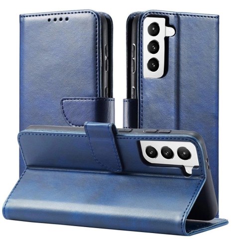 Magnet Case elegancki futerał etui pokrowiec z klapką i funkcją podstawki Samsung Galaxy S22+ (S22 Plus) niebieski Magnet Case elegancki futerał etui pokrowiec z klapką i funkcją podstawki Samsung Galaxy S22+ (S22 Plus) niebieski