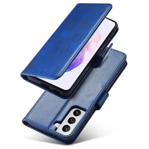 Magnet Case elegancki futerał etui pokrowiec z klapką i funkcją podstawki Samsung Galaxy S22+ (S22 Plus) niebieski Magnet Case elegancki futerał etui pokrowiec z klapką i funkcją podstawki Samsung Galaxy S22+ (S22 Plus) niebieski