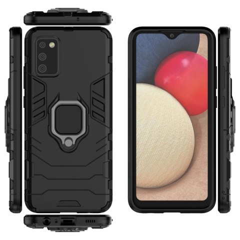 Ring Armor pancerne hybrydowe etui pokrowiec + magnetyczny uchwyt Samsung Galaxy A03s (166,5) czarny Ring Armor pancerne hybrydowe etui pokrowiec + magnetyczny uchwyt Samsung Galaxy A03s (166,5) czarny