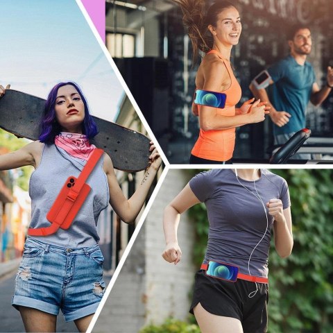 Rope Case silikonowe etui ze smyczą torebka smycz pasek do Xiaomi Redmi 10 czerwony Rope Case silikonowe etui ze smyczą torebka smycz pasek do Xiaomi Redmi 10 czerwony
