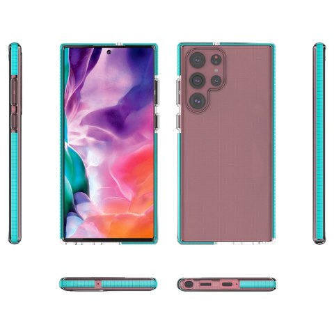 Spring Case pokrowiec żelowe etui z kolorową ramką do Samsung Galaxy S22 Ultra ciemnoniebieski Spring Case pokrowiec żelowe etui z kolorową ramką do Samsung Galaxy S22 Ultra ciemnoniebieski