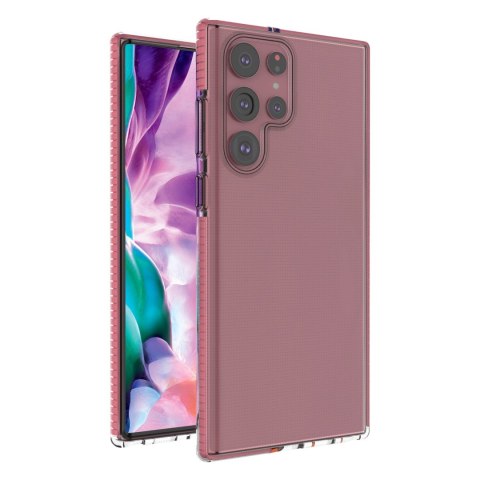 Spring Case pokrowiec żelowe etui z kolorową ramką do Samsung Galaxy S22 Ultra jasnoróżowy Spring Case pokrowiec żelowe etui z kolorową ramką do Samsung Galaxy S22 Ultra jasnoróżowy