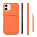 Card Case silikonowe etui portfel z kieszonką na kartę dokumenty do Samsung Galaxy A73 biały