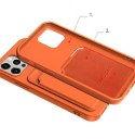 Card Case silikonowe etui portfel z kieszonką na kartę dokumenty do Samsung Galaxy A73 biały
