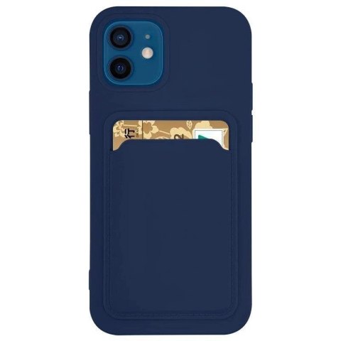 Card Case silikonowe etui portfel z kieszonką na kartę dokumenty do Samsung Galaxy A73 granatowy Card Case silikonowe etui portfel z kieszonką na kartę dokumenty do Samsung Galaxy A73 granatowy