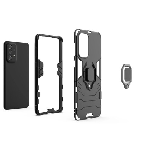 Ring Armor pancerne hybrydowe etui pokrowiec + magnetyczny uchwyt Samsung Galaxy A73 czarny Ring Armor pancerne hybrydowe etui pokrowiec + magnetyczny uchwyt Samsung Galaxy A73 czarny