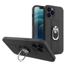 Ring Case silikonowe etui z uchwytem na palec i podstawką do Samsung Galaxy S22+ (S22 Plus) czarny