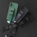 Rope Case silikonowe etui ze smyczą torebka smycz pasek do Samsung Galaxy S22 Ultra czerwony