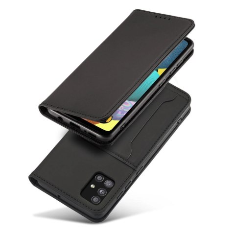 Magnet Card Case etui do Samsung Galaxy A12 5G pokrowiec portfel na karty kartę podstawka czarny Magnet Card Case etui do Samsung Galaxy A12 5G pokrowiec portfel na karty kartę podstawka czarny