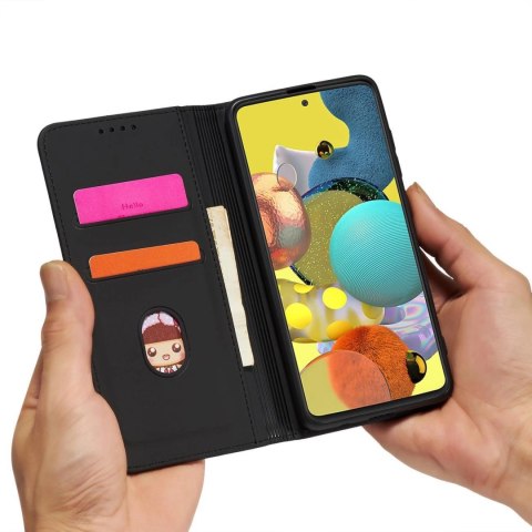 Magnet Card Case etui do Samsung Galaxy A12 5G pokrowiec portfel na karty kartę podstawka czarny Magnet Card Case etui do Samsung Galaxy A12 5G pokrowiec portfel na karty kartę podstawka czarny