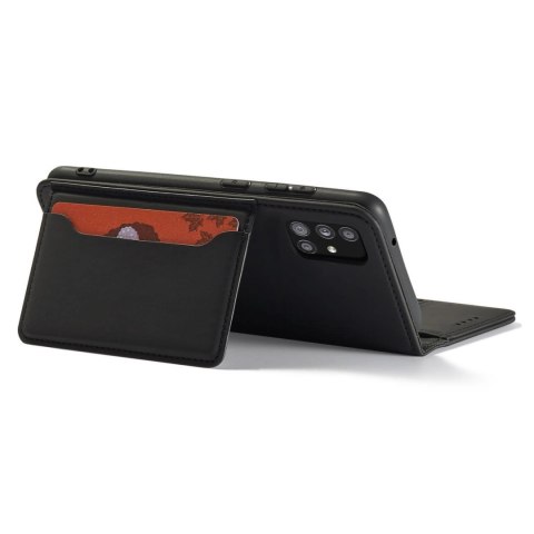 Magnet Card Case etui do Samsung Galaxy A12 5G pokrowiec portfel na karty kartę podstawka czarny Magnet Card Case etui do Samsung Galaxy A12 5G pokrowiec portfel na karty kartę podstawka czarny