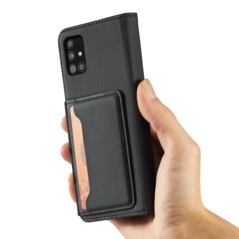 Magnet Card Case etui do Samsung Galaxy A12 5G pokrowiec portfel na karty kartę podstawka czarny Magnet Card Case etui do Samsung Galaxy A12 5G pokrowiec portfel na karty kartę podstawka czarny