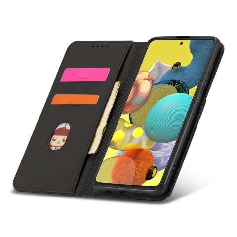 Magnet Card Case etui do Samsung Galaxy A12 5G pokrowiec portfel na karty kartę podstawka czarny Magnet Card Case etui do Samsung Galaxy A12 5G pokrowiec portfel na karty kartę podstawka czarny