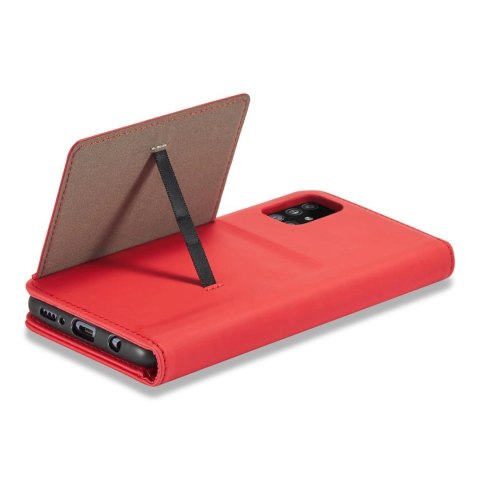 Magnet Card Case etui do Samsung Galaxy A12 5G pokrowiec portfel na karty kartę podstawka czerwony Magnet Card Case etui do Samsung Galaxy A12 5G pokrowiec portfel na karty kartę podstawka czerwony
