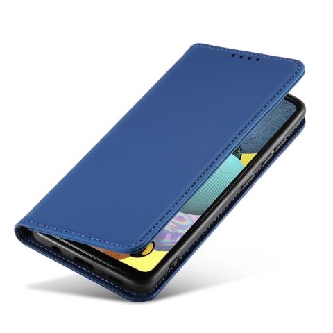 Magnet Card Case etui do Samsung Galaxy A12 5G pokrowiec portfel na karty kartę podstawka niebieski Magnet Card Case etui do Samsung Galaxy A12 5G pokrowiec portfel na karty kartę podstawka niebieski