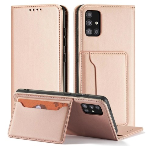 Magnet Card Case etui do Samsung Galaxy A13 5G pokrowiec portfel na karty kartę podstawka różowy Magnet Card Case etui do Samsung Galaxy A13 5G pokrowiec portfel na karty kartę podstawka różowy
