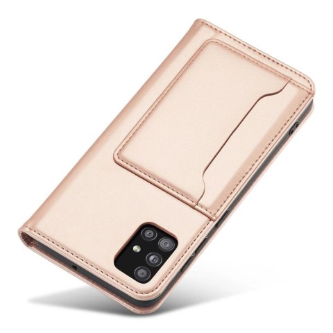 Magnet Card Case etui do Samsung Galaxy A13 5G pokrowiec portfel na karty kartę podstawka różowy Magnet Card Case etui do Samsung Galaxy A13 5G pokrowiec portfel na karty kartę podstawka różowy