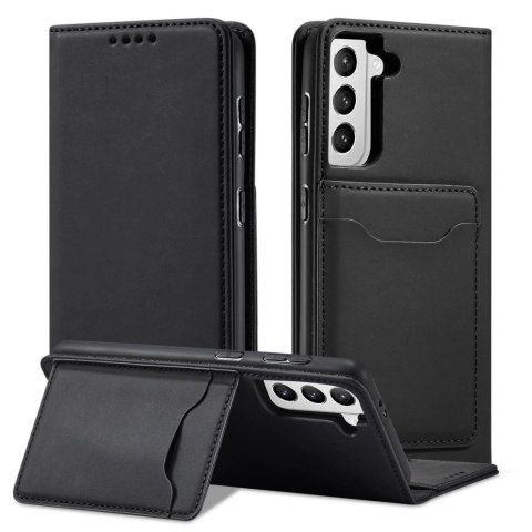 Magnet Card Case etui do Samsung Galaxy S22+ (S22 Plus) pokrowiec portfel na karty kartę podstawka czarny Magnet Card Case etui do Samsung Galaxy S22+ (S22 Plus) pokrowiec portfel na karty kartę podstawka czarny